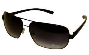 Sunglasses Model 876 Metal Frame Black-Black with Black Lens