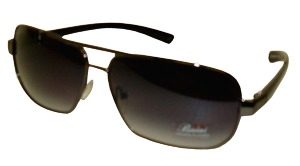 Sunglasses Model 876 Metal Frame Slate Grey-Black with Black Lens