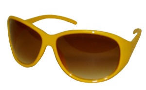 Sunglasses Model 9326 Plastic Frame Mustard Yellow with Light Brown Lens