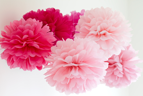 Just Artifacts Tissue Paper Flowers Pom Poms